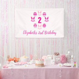 Roze Pasen 2e verjaardag Spandoek