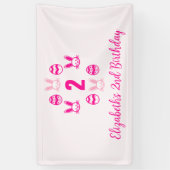 Roze Pasen 2e verjaardag Spandoek (Verticaal)