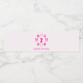 Roze Pasen 2e verjaardag Waterfles Etiket (Enkel label)
