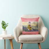 Roze Pasgeboren Baby Foto Keepsake Kussen (Stoel)