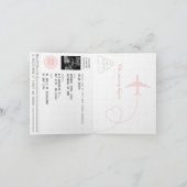 Roze Paspoortreismeisje Wereldkaart Baby shower (Binnen)