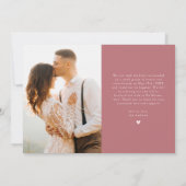 Roze Passen getrouwd Multi foto bruiloft Aankondiging (Achterkant)
