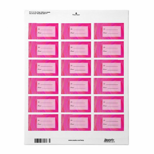 Roze passie aangepast etiket (Full Sheet)