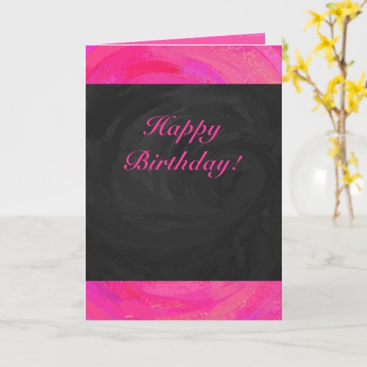 Roze passie aangepast kaart (Gele Bloem)