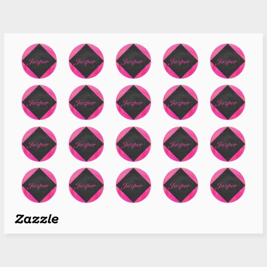 Roze passie aangepast ronde sticker (Vel)