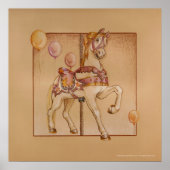 ROZE PASSIE CARROUSEL PAARD POSTER (Voorkant)