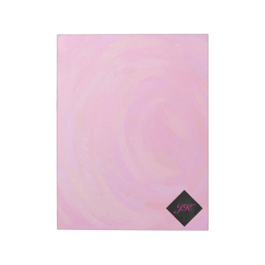 Roze passie Monogram Notitieblok (Linkerzijde)