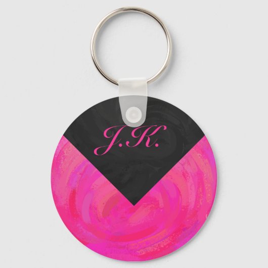 Roze passie Monogram Sleutelhanger (Voorkant)