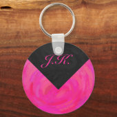 Roze passie Monogram Sleutelhanger (Voorkant)