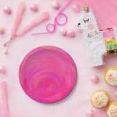 Roze Passie Papieren Bordje (Feest)