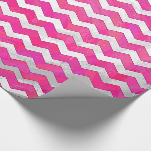 Roze Passion Chevron Pattern Cadeaupapier (Hoek)