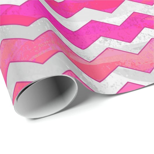 Roze Passion Chevron Pattern Cadeaupapier (Rol Hoek)