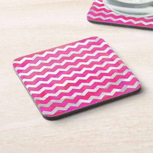 Roze Passion Chevron Pattern Onderzetter (Linkerzijde)