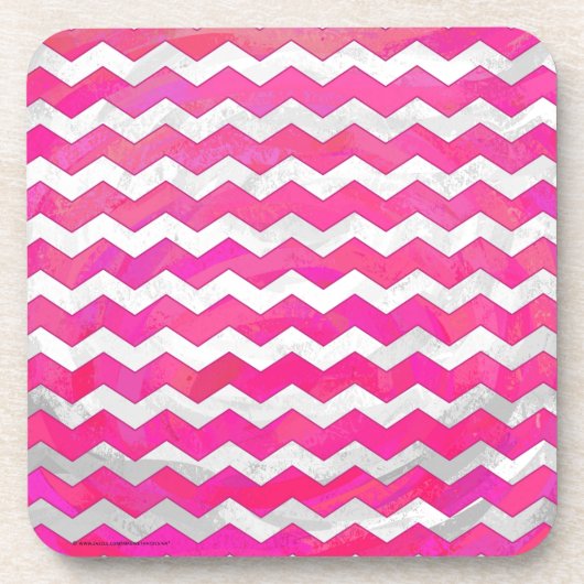 Roze Passion Chevron Pattern Onderzetter (Voorkant)