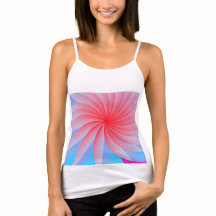Roze Passion Flower Spaghetti Strap Tanktop