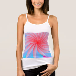 Roze Passion Flower Spaghetti Strap Tanktop