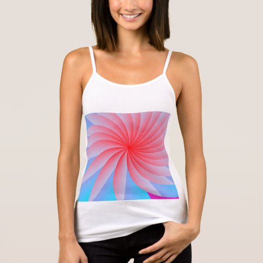 Roze Passion Flower Spaghetti Strap Tanktop (Voorkant)
