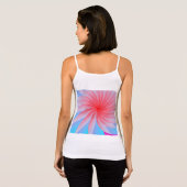 Roze Passion Flower Spaghetti Strap Tanktop (Achterkant volledig)