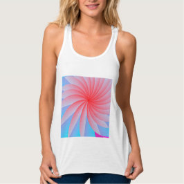 Roze Passion Flower Spaghetti Strap Tanktop