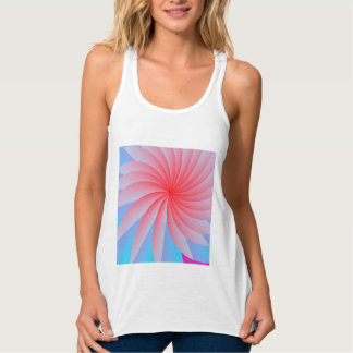 Roze Passion Flower Spaghetti Strap Tanktop