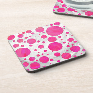 Roze Passion Polka Dot Pattern Bier Onderzetter
