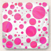 Roze Passion Polka Dot Pattern Bier Onderzetter (Voorkant)