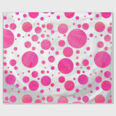 Roze Passion Polka Dot Pattern Cadeaupapier (Vlak)