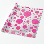 Roze Passion Polka Dot Pattern Cadeaupapier (Uitgerold)
