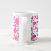 Roze Passion Polka Dot Pattern Grote Koffiekop (Achterkant)