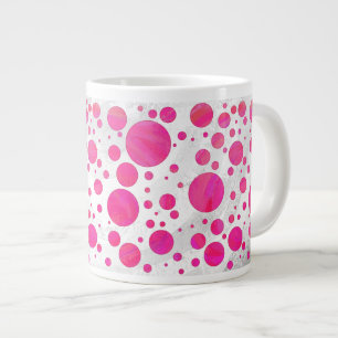 Roze Passion Polka Dot Pattern Grote Koffiekop
