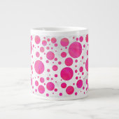 Roze Passion Polka Dot Pattern Grote Koffiekop (Voorkant)