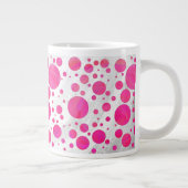 Roze Passion Polka Dot Pattern Grote Koffiekop (Rechts)