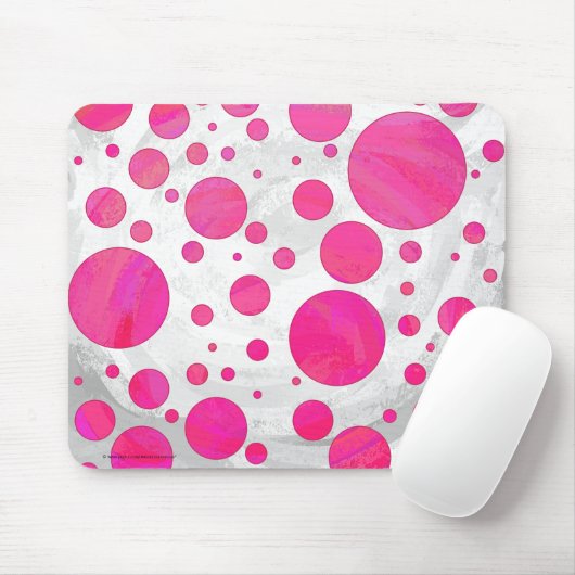 Roze Passion Polka Dot Pattern Muismat (Met muis)