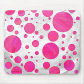 Roze Passion Polka Dot Pattern Muismat (Voorkant)