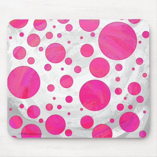 Roze Passion Polka Dot Pattern Muismat (Voorkant)