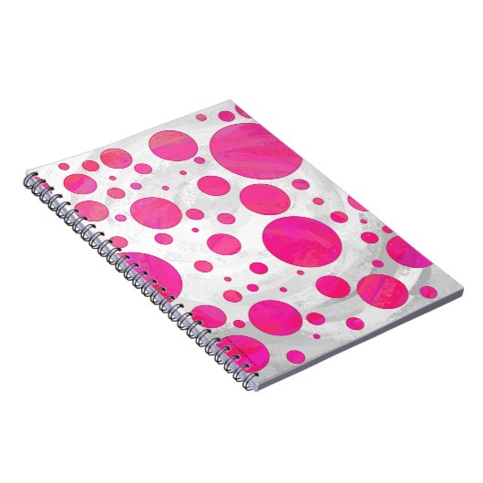 Roze Passion Polka Dot Pattern Notitieboek (Rechterzijde)