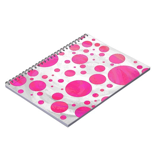 Roze Passion Polka Dot Pattern Notitieboek (Linkerzijde)