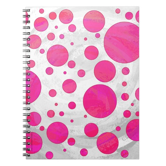 Roze Passion Polka Dot Pattern Notitieboek (Voorkant)