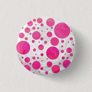Roze Passion Polka Dot Pattern Ronde Button 3,2 Cm