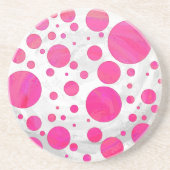 Roze Passion Polka Dot Pattern Zandsteen Onderzetter (Voorkant)