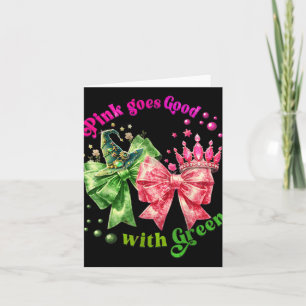Roze past goed bij groene grappige Halloween-heks  Kaart