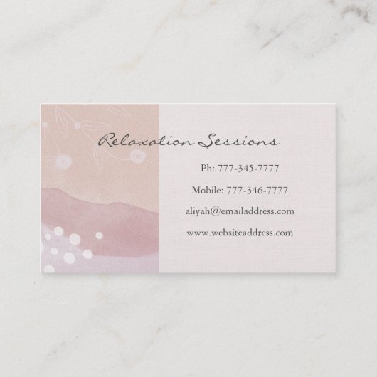 Roze pasta Boho-Visitekaartje Visitekaartje (Achterkant)