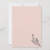 Roze pasta Bouquet Boho Minimale botanische oploss Kaart (Achterkant)