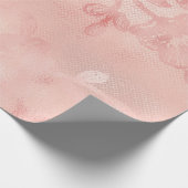 Roze pasta coral Gold Floral Roos Blush Cadeaupapier (Hoek)