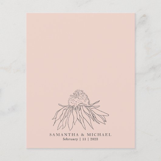 Roze pasta Dandelion botanische begroting Flyer (Achterkant)