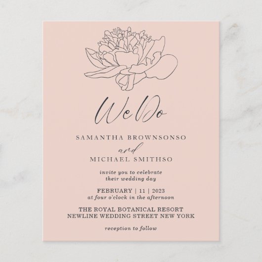 Roze pasta Dandelion botanische begroting Flyer (Voorkant)