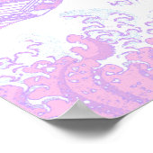 Roze pasta esthetische golven van Kanagawa Poster (Hoek)