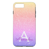 Roze pasta Glitter en Sparkle Monogram Case-Mate iPhone Case (Achterkant)