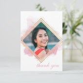 Roze pasta & Gold Diamond Afstuderen Hartelijk dan Kaart (Staand voorkant)