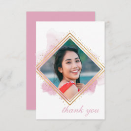 Roze pasta & Gold Diamond Afstuderen Hartelijk dan Kaart